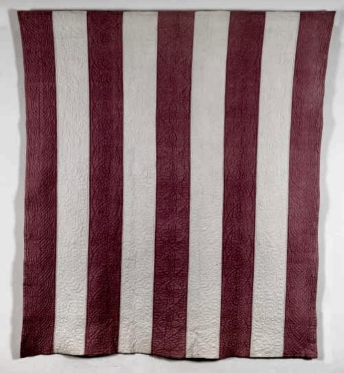 Pink and White Strippy Quilt